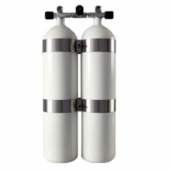 Bts Twin Set Steel Cylinders 12 Liter Concave Long, 230bar  With Tank Bands 